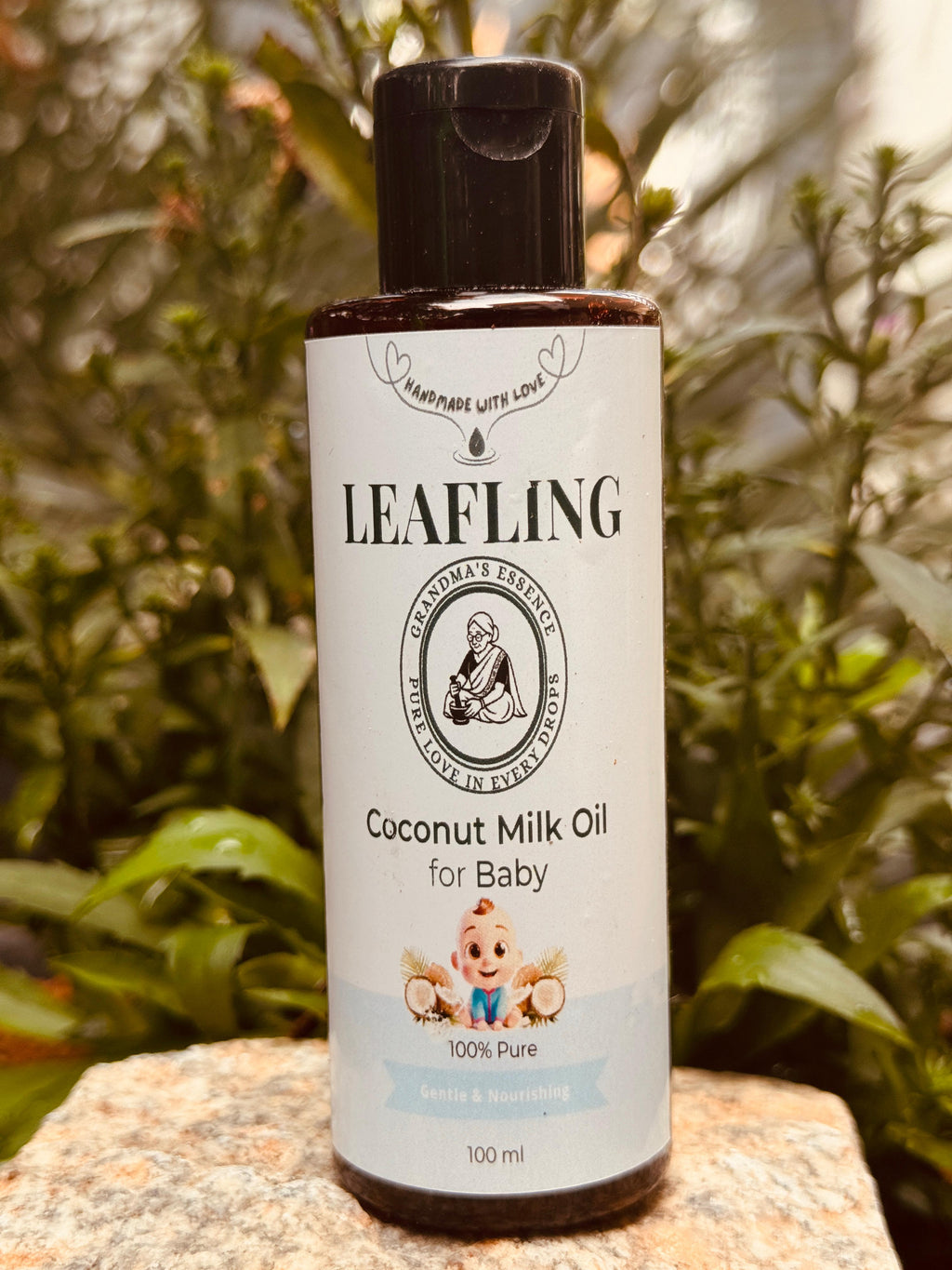 Leafling Coconut Milk Oil for Baby – 100% Pure Baby Massage Oil (100 ml)